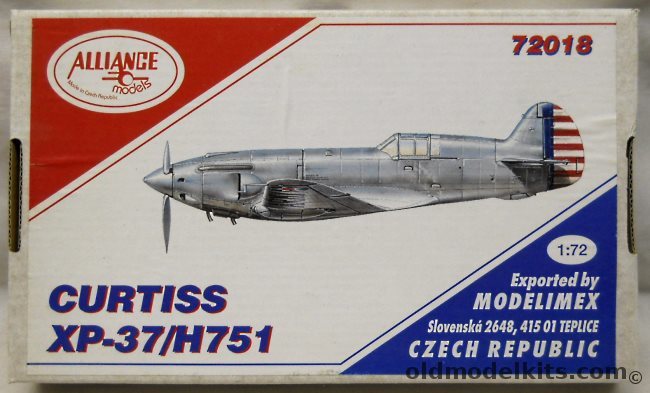 Alliance 1/72 Curtiss XP-37 / H751, 72018 plastic model kit